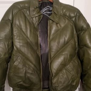 Leather V Goose jacket